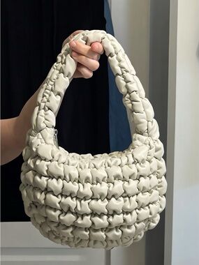 OVS vegan leather puffer crescent shoulder bag